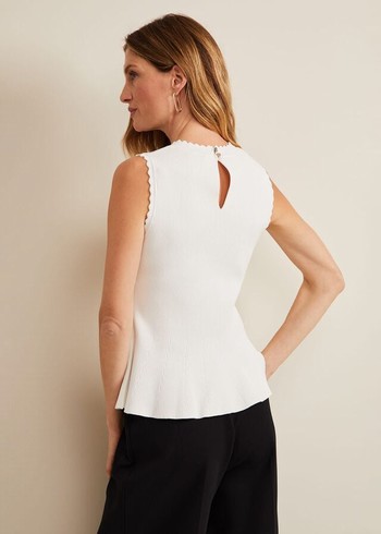 Phase Eight Maddie Pelum Compact Knitwear White Canada | YDLBPX-341